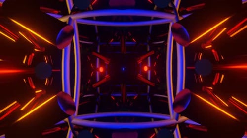 Seamless Loop of Synchronized Disco Neon Lights