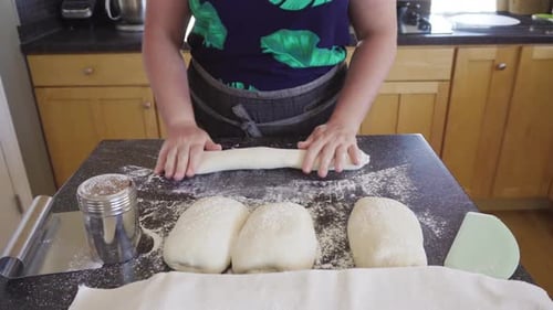 Baking Sourdough French Baguettes Bread in Residential Kitchen