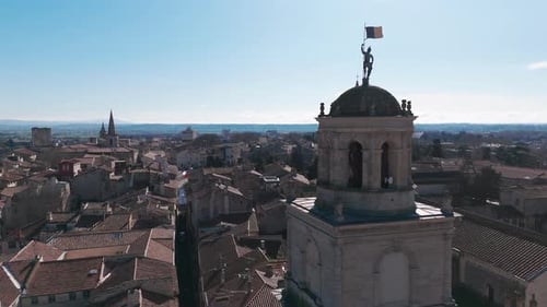 The Cityscape of Arles in an Aerial View Provence France
