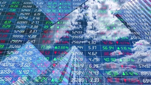 Scrolling Stock Market Data Digital Display Background