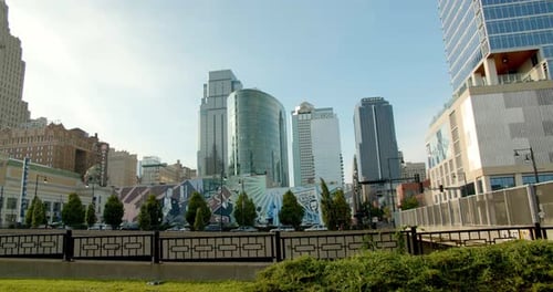 Kansas City Skyline Bridge Walkk