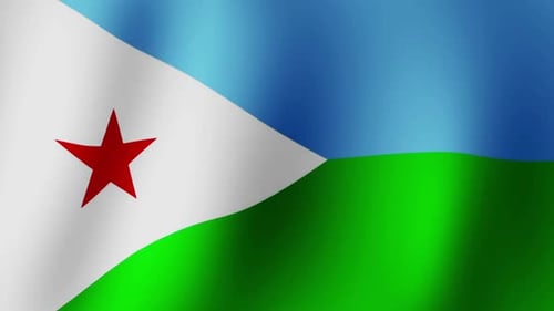 Seamless Waving Flag of Djibouti Loop