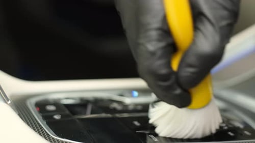 Detailing Brush Cleaning Car Gear Shift Console