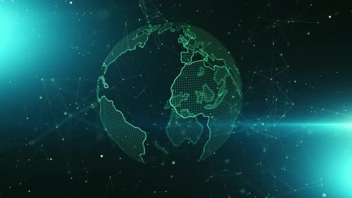 Earth Globe Business Technology Concept With Global Network Connections