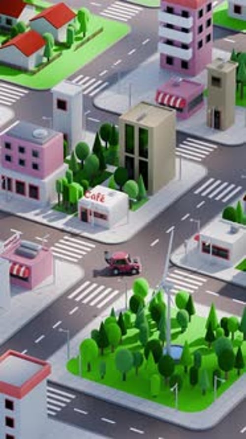 City Car Loop 3D Animation