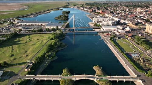 Aerial of England Southport town