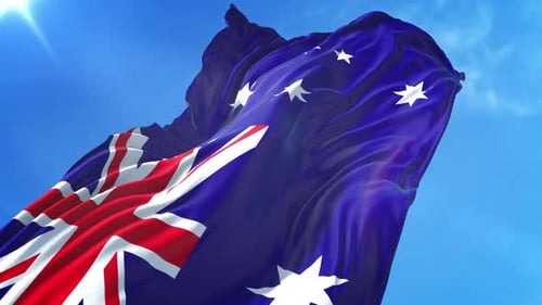 Niederwinkelansicht der australischen Flagge