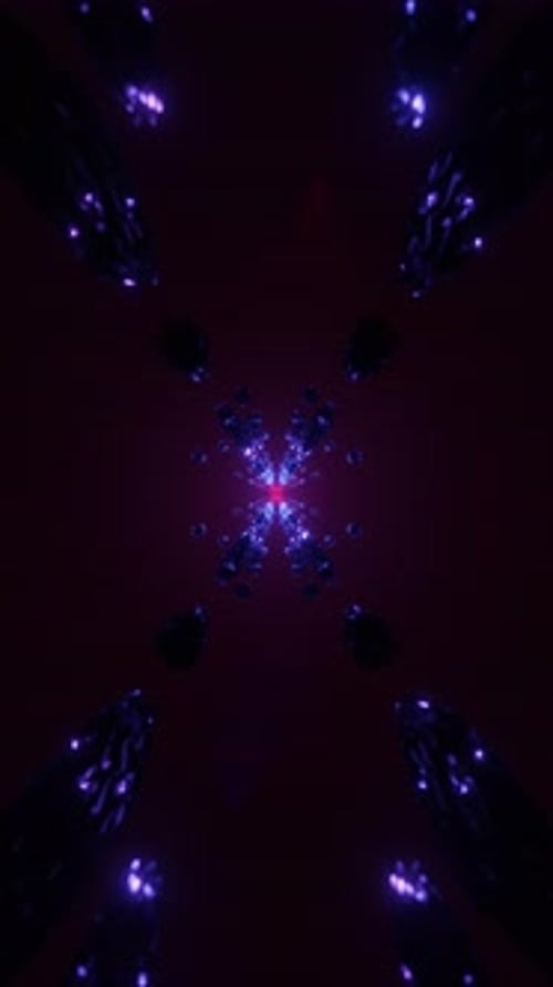 Vertical Video of Pulsating Lights with Geometric Vibrations in Motion