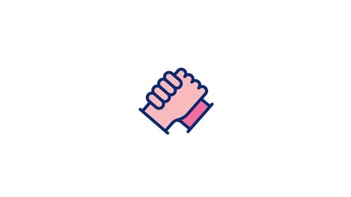 Flat Design Animated Handshake Icon
