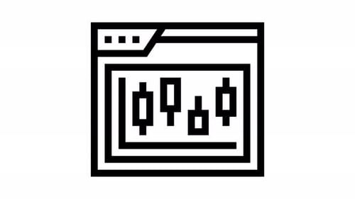 Animated Candlestick Chart Icon in Browser Window