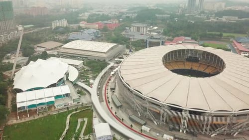 Bukit Jalil National Stadium (Kompleks Sukan Negara) aerial view, Malaysia