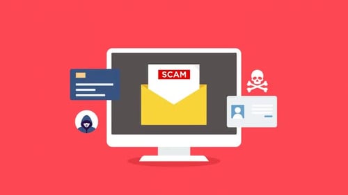 Online Scam and Phishing Alert Flat Design Animation