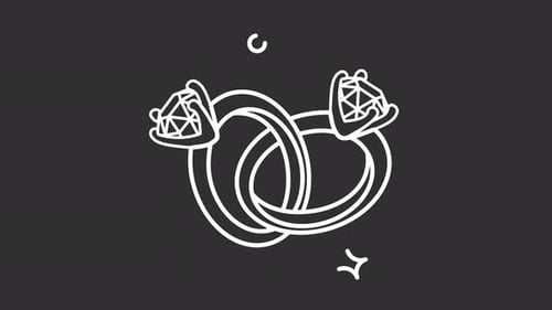 Minimalist Animated Wedding Engagement Rings Icon