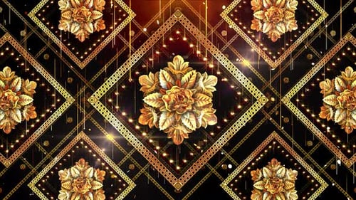 Luxury Golden Floral Geometric Design Animation