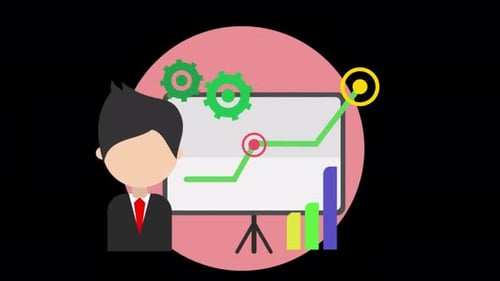 Showing Business Presentation To His Boss 4K On Alpha Channel