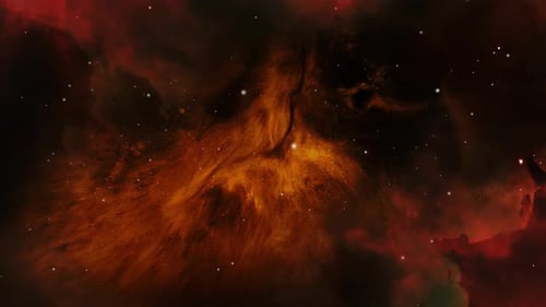 orangefarbene Nebelwolken in den Tiefen des Weltraums, Hintergrundraum