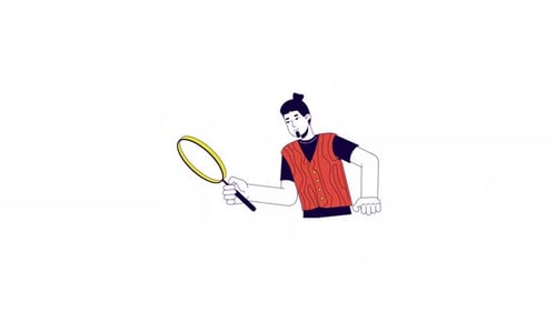 Animated Character Holding Magnifying Glass for Search and Discovery