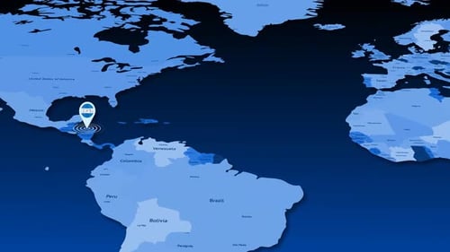 Honduras Location Tracking Animation On Earth Map