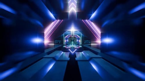 Futuristic Neon Background with Glowing Lines and Vibrant Colors Endless Loop