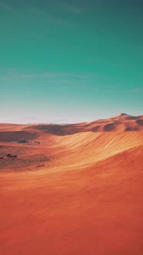 Red Desert Landscape With Blue Sky