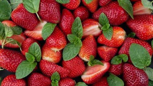Minty Sweetness Fresh Strawberries with a Hint of Mint