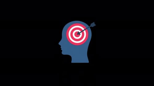 Mind Target. Goal Achievement Icon Animation Video - Transparent