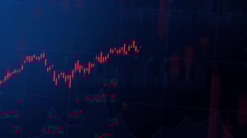 Falling Stock Exchange Market Chart of Stocks Currencies Futures Index