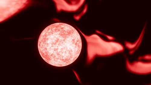 Abstract outer space view of an alien planet