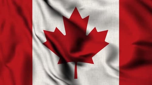 Realistic Waving Canadian Flag Loop Animation