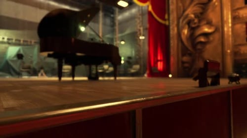 Cinematic Fly-Through of an Elegant Concert Stage with Grand Piano