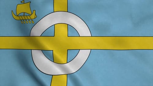 County Donegal Flag Waving Loopable Animation