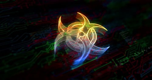 Biohazard danger alert symbol digital concept