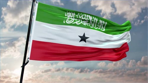 Hintergrund der Flagge von Somaliland, realistisches Winken im Wind, 4K
