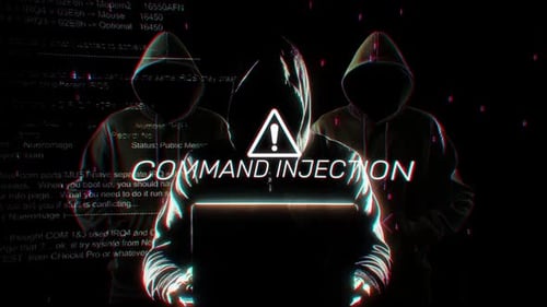 Command Injection Words Of Hacking Screen In Technology