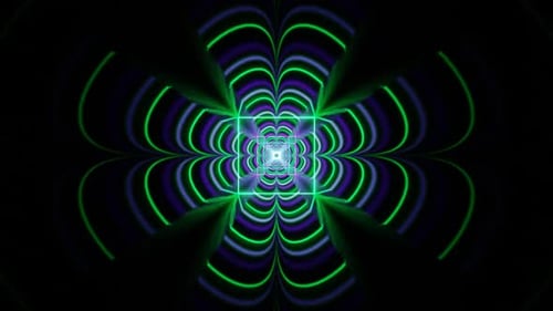 Purple And Turquoise Neon Glow Clover Tunnel Background Vj Loop In HD