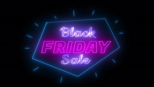 Neon Black Friday Sale Glowing Text Animation