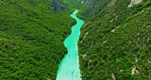 Aerial View of Gorges Du Verdon and Galetas Bridge Magnificent Nature Aerial Journey Above Verdon