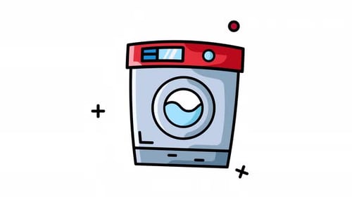 Animated Of a washing machine.
