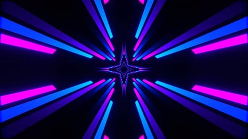 Purple And Blue Neon Lines Move Alternately Background Vj Loop In 4K