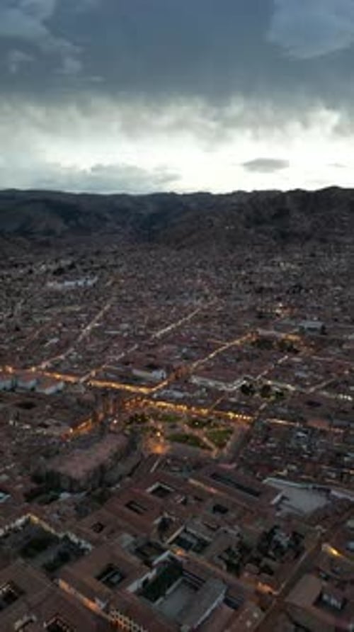 Aerial Video of Cusco City Cusco Inca Empire in South America
