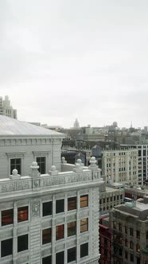 Inox Chimney on the Flat Roof in the City