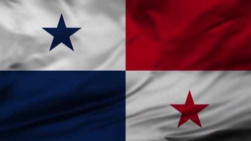 Realistic Waving Panama Flag Seamless Loop Animation