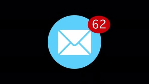 Animated Email Notification Icon with Counting Badge