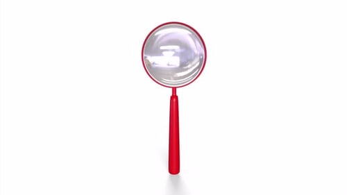 magnifying glass 3d object rotating loop