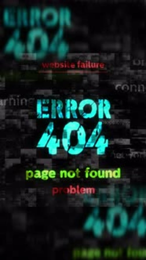 Fehler 404 Seite nicht gefunden Symbol Seamless Loop vertikal