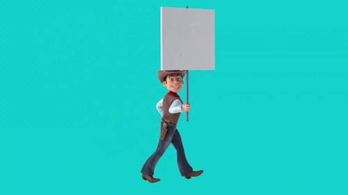 Fun 3D cartoon cowboy (with alpha channel)