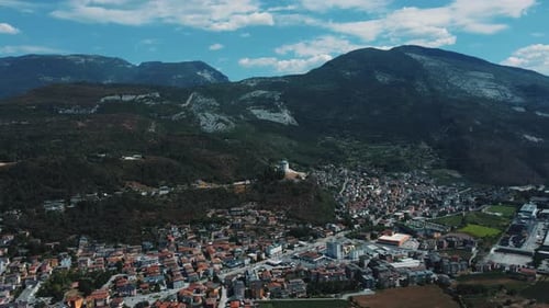 Aerial view of the town