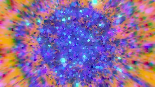 3 D Animation Of Abstract Rotating Particles