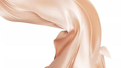 Tissu en soie marron et tissu marron volant dans le vent