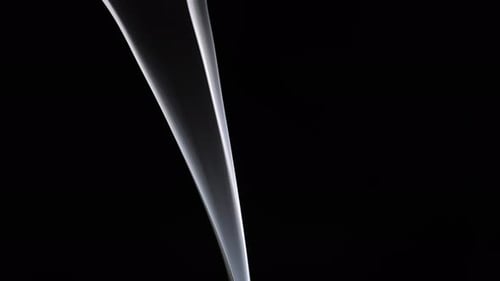 Elegant wisps of smoke rise in the dark